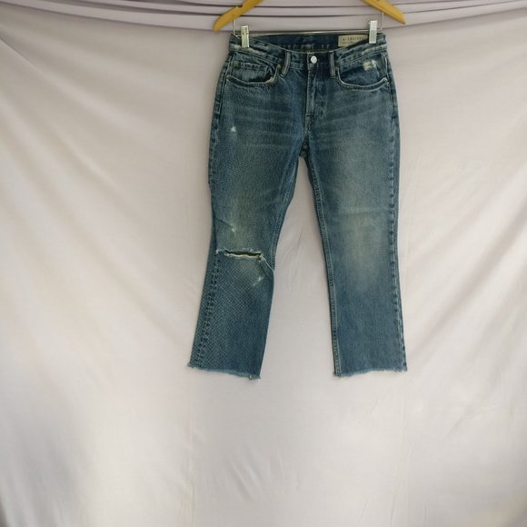 Flattering Cropped Length jeans, ALL SAINTS Serene Destroy Kick Flare Jeans w26 - Picture 6 of 11